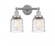 Bell - 2 Light - 14 inch - Polished Chrome - Bath Vanity Light (3442|616-2W-PC-G513)