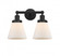 Cone - 2 Light - 15 inch - Matte Black - Bath Vanity Light (3442|616-2W-BK-G61)