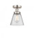 Cone - 1 Light - 6 inch - Brushed Satin Nickel - Semi-Flush Mount (3442|616-1F-SN-G64)
