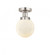 Beacon - 1 Light - 6 inch - Brushed Satin Nickel - Semi-Flush Mount (3442|616-1F-SN-G201-6)