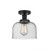 Bell - 1 Light - 8 inch - Matte Black - Semi-Flush Mount (3442|616-1F-BK-G74)