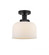 Bell - 1 Light - 8 inch - Matte Black - Semi-Flush Mount (3442|616-1F-BK-G71)
