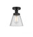 Cone - 1 Light - 6 inch - Matte Black - Semi-Flush Mount (3442|616-1F-BK-G64)