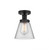 Cone - 1 Light - 6 inch - Matte Black - Semi-Flush Mount (3442|616-1F-BK-G62)