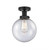 Beacon - 1 Light - 8 inch - Matte Black - Semi-Flush Mount (3442|616-1F-BK-G204-8)