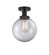 Beacon - 1 Light - 8 inch - Matte Black - Semi-Flush Mount (3442|616-1F-BK-G202-8)
