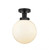 Beacon - 1 Light - 8 inch - Matte Black - Semi-Flush Mount (3442|616-1F-BK-G201-8)