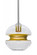 Besa, Hula 8 Stem Pendant, Clear/Gold, Satin Nickel Finish, 1x60W Medium base (127|1TT-HULA8GD-SN)