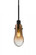 Besa, Wish Cord Pendant for Mulitport Canopy, Amber/Clear, Black Finish, 1x40W E12 Base (127|J-WISHAM-BK)