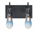 Besa Wish Wall, Blue/Clear, Black, 2x60W Medium base (127|2WG-WISHBL-BK)
