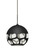 Besa, Rocky Cord Pendant, Black, Bronze Finish, 1x9W LED (127|1JC-ROCKYBK-LED-BR)