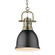 Yep by Golden Lighting Duncan 1-light 9in Chain Hung Pendant in Aged Brass and Matte Black shade (36|3602-S AB-BLK)