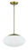 Gaze 1 Light 14'' Pendant in Satin Brass (White Glass) (20|56894-SB-WG)