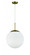 Gaze 1 Light 14'' Pendant in Satin Brass (White Glass) (20|56893-SB-WG)