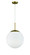 Gaze 1 Light 14'' Pendant in Satin Brass (White Glass) (20|56893-SB-WG)