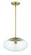 1 Light Large Oval Pendant with Clear Glass (20|56894-SB)