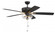 Pro Plus 101 52'' 5-Blade Ceiling Fan in Flat Black/Satin Brass w/ Black Walnut/Flat Black Blades (20|P101FBSB5-52BWNFB)