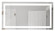 60'' x 32'' x 1.8'' Rectangle Front Lit LED Mirror, Defogger & Dimmer, 3000K/4000K/5000K (20|MIR104-W)
