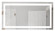 60'' x 32'' x 1.8'' Rectangle Front Lit LED Mirror, Defogger & Dimmer, 3000K/4000K/5000K (20|MIR104-W)
