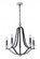 Esme 5 Light Chandelier in Flat Black/Matte White (20|57625-FBMWW)