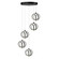 Rose 5 Light LED Chandelier Black (12|AC6735BK)