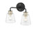 Cameron 2-Light Vanity Matte Black Modern Gold (670|9132-MB/MG)