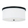 3-Light Flush Mount in Matte Black with White Fabric Drum Shade with Diffuser (42|2015MB-480)