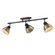 Yep by Golden Lighting Duncan 3-light Semi-Flush Mount in Matte Black and Aged Brass shade (36|3602-3SF BLK-AB)