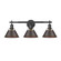 Yep by Golden Lighting Orwell 3-light Vanity in Matte Black and Rubbed Bronze shade (36|3306-BA3 BLK-RBZ)