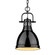 Yep by Golden Lighting Duncan 1-light 9in Chain Hung Pendant in Matte Black and Black shade (36|3602-S BLK-BK)