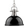 Yep by Golden Lighting Duncan 1-light 14in Chain Hung Pendant in Pewter and Black shade (36|3602-L PW-BK)