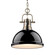 Yep by Golden Lighting Duncan 1-light 14in Chain Hung Pendant in Aged Brass and Black shade (36|3602-L AB-BK)