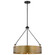 Halter; 4 Light Pendant; Medium Base; 60 Watt; Matte Black Finish; Natural Brass Metal Shade (81|60/7693)