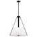 Brewster; 3 Light Pendant; Black Finish; Faux Leather Wrapped Straps; White Textile Shade (81|60/7696)