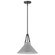 Zelda; 1 Light Pendant; Medium Base; 60 Watt; Black Finish; Gray Metal Shade; Faux Leather Straps (81|60/7646)