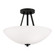 2-Light Semi-Flush Mount in Matte Black with Soft White Glass Shade (42|218921MB)