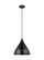 Oden modern mid-century 1-light LED indoor dimmable medium pendant in midnight black finish with mid (7725|6645301EN3-112)