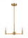 Fullton modern 3-light LED indoor dimmable chandelier in satin brass gold finish (7725|3164203EN-848)