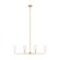 Foxdale transitional 6-light LED indoor dimmable linear chandelier in satin brass gold finish with w (7725|3609306EN-848)