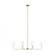 Foxdale transitional 6-light indoor dimmable linear chandelier in satin brass gold finish with white (7725|3609306-848)