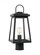 Founders modern 1-light LED outdoor exterior post lantern in black finish with clear glass panels an (7725|8248401EN7-12)