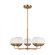Alvin modern LED 5-light indoor dimmable chandelier in satin brass gold finish with white milk glass (7725|3168105EN3-848)
