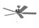 Linden 52'' traditional indoor brushed steel silver ceiling fan with reversible motor (38|5LD52BS)