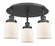 Cone - 3 Light - 17 inch - Matte Black - Semi-Flush Mount (3442|916-3C-BK-G51)