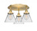 Cone - 3 Light - 20 inch - Brushed Brass - Semi-Flush Mount (3442|916-3C-BB-G42)