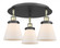 Cone - 3 Light - 18 inch - Black Antique Brass - Semi-Flush Mount (3442|916-3C-BAB-G61)