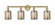 Cobbleskill - 4 Light - 32 inch - Brushed Brass - Bath Vanity Light (3442|616-4W-BB-G116)