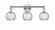 Athens Water Glass - 3 Light - 24 inch - Polished Nickel - Bath Vanity Light (3442|616-3W-PN-G1215-6)