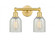 Caledonia - 2 Light - 14 inch - Satin Gold - Bath Vanity Light (3442|616-2W-SG-G2511)