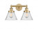 Cone - 2 Light - 17 inch - Brushed Brass - Bath Vanity Light (3442|616-2W-BB-G44)